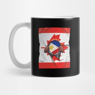 Philippines Flag Canadian Flag Ripped - Gift for Filipino From Philippines Mug